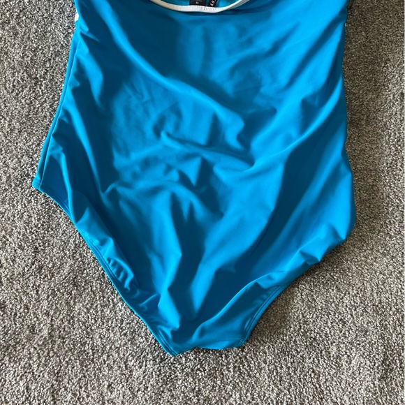 Anne cole swim suit womens 18 blue white one piece plus size summer beach swim - Picture 5 of 12